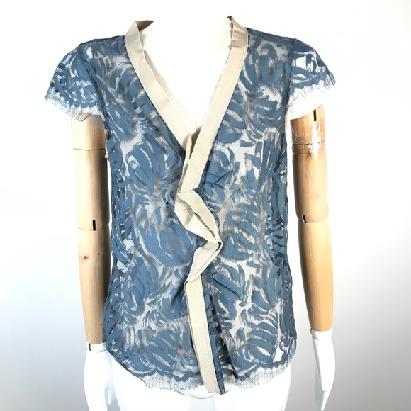 lida baday top sheer floral blouse romantic top